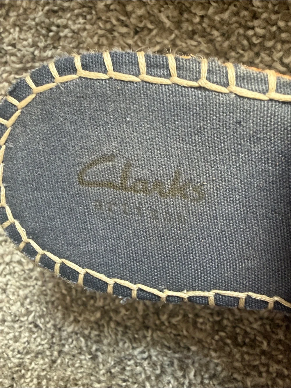 Clarks Artisan Floral Espadrille Wedges Sz 8 Cottagecore Boho Navy Wildflower